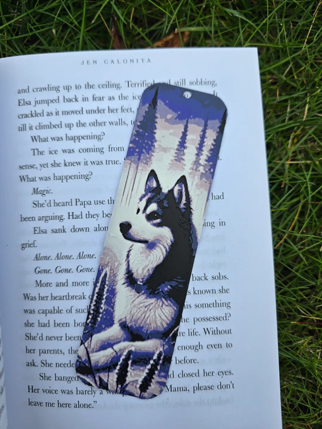Violet Husky 3D Printed Bookmark โ HueForge Multi-Color Design 3d model
