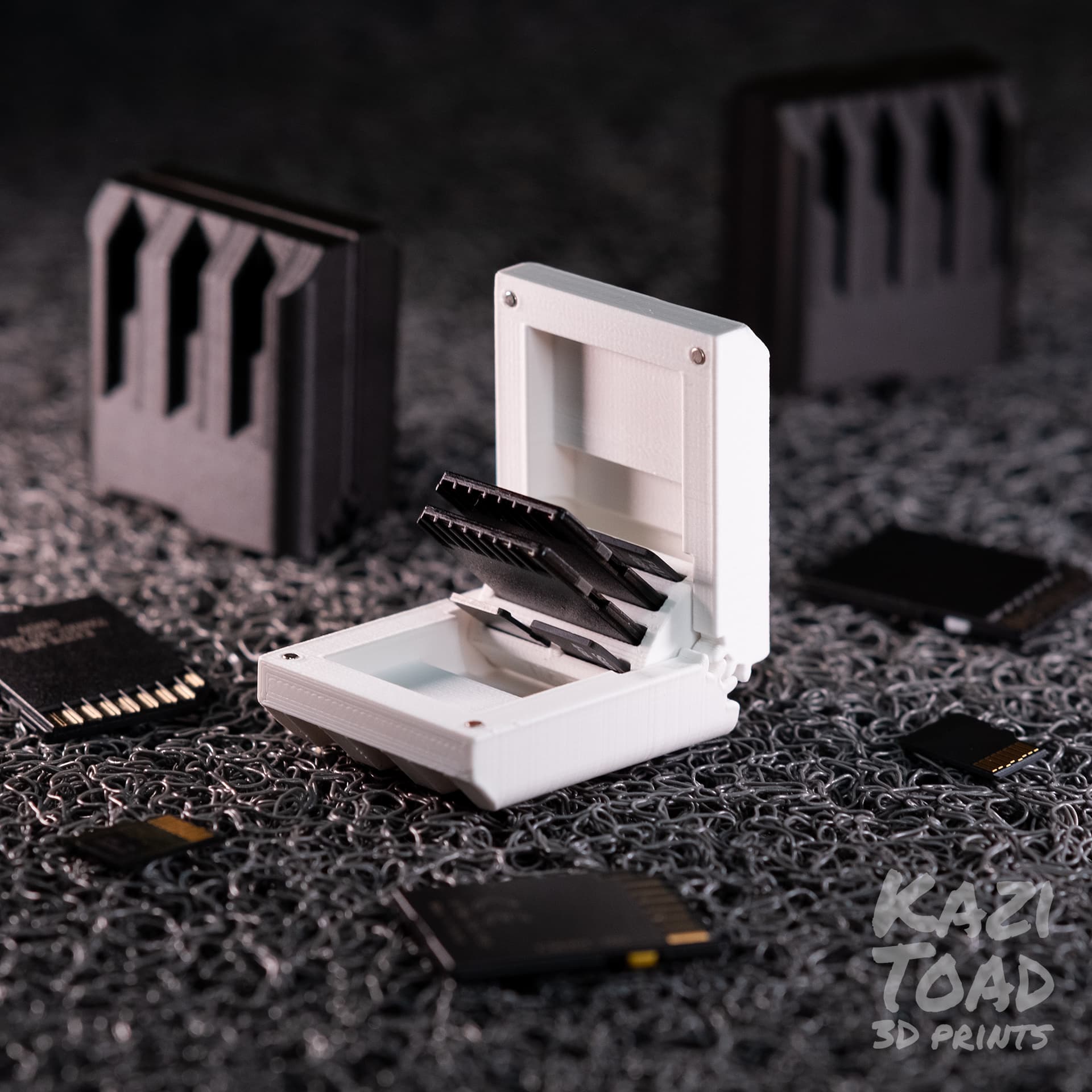 Geared SD Card Case - SD card case in action! - 3d model