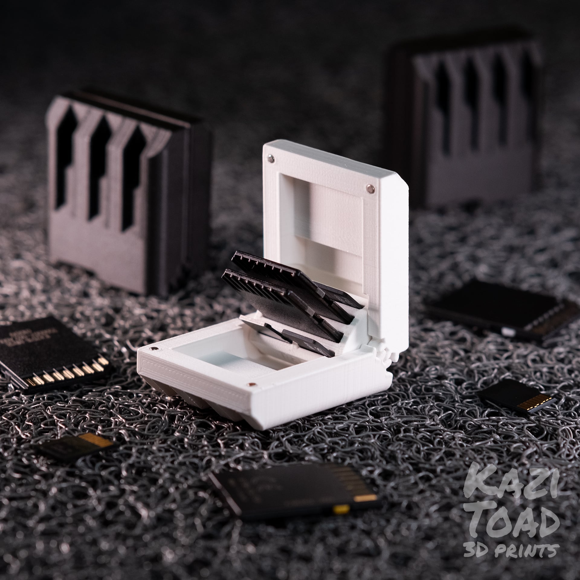 Geared SD Card Case - SD card case in action! - 3d model