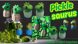 Pickle-saurus!! Clicker Fidget and Keychain 3d model