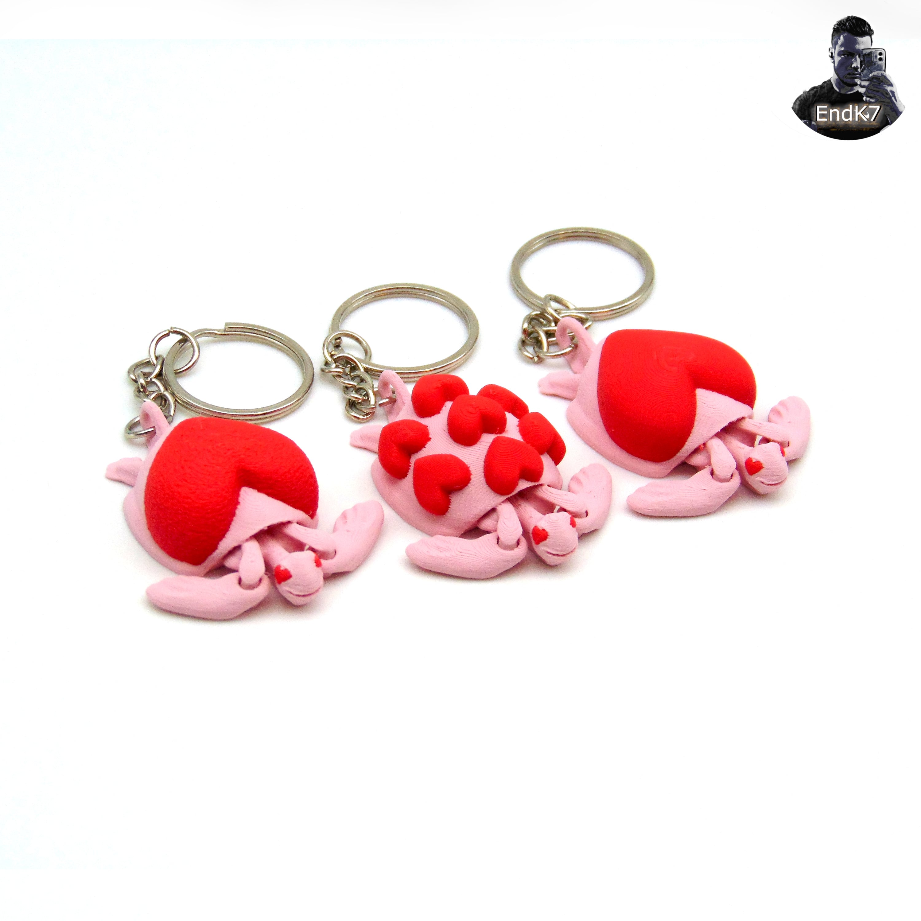 Heart Turtle Keychains 3d model