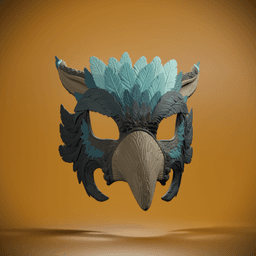 Horned Owl Inspired Mask/ Wall Decor 3d model
