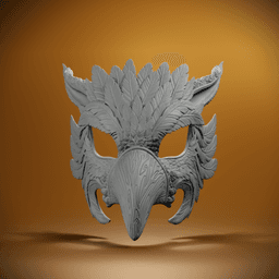 Horned Owl Inspired Mask/ Wall Decor 3d model