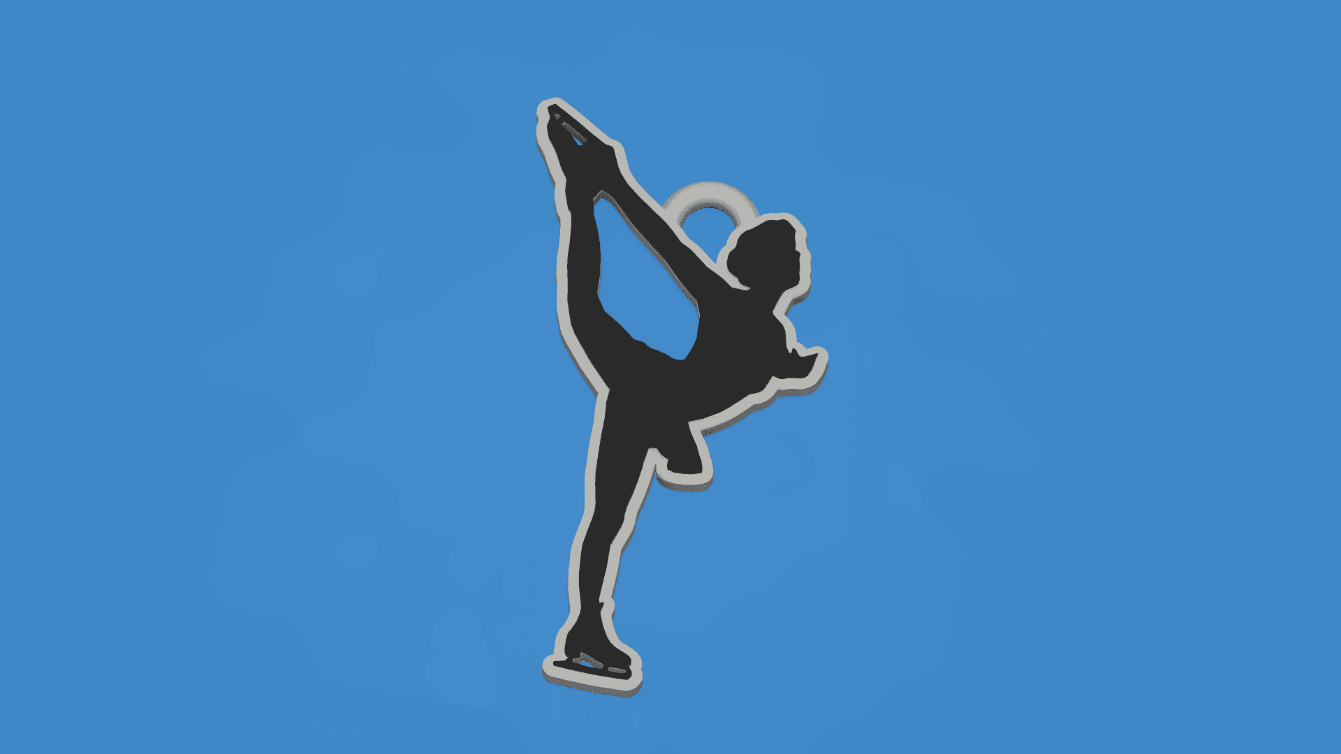 ice skate girl keychain 3d model