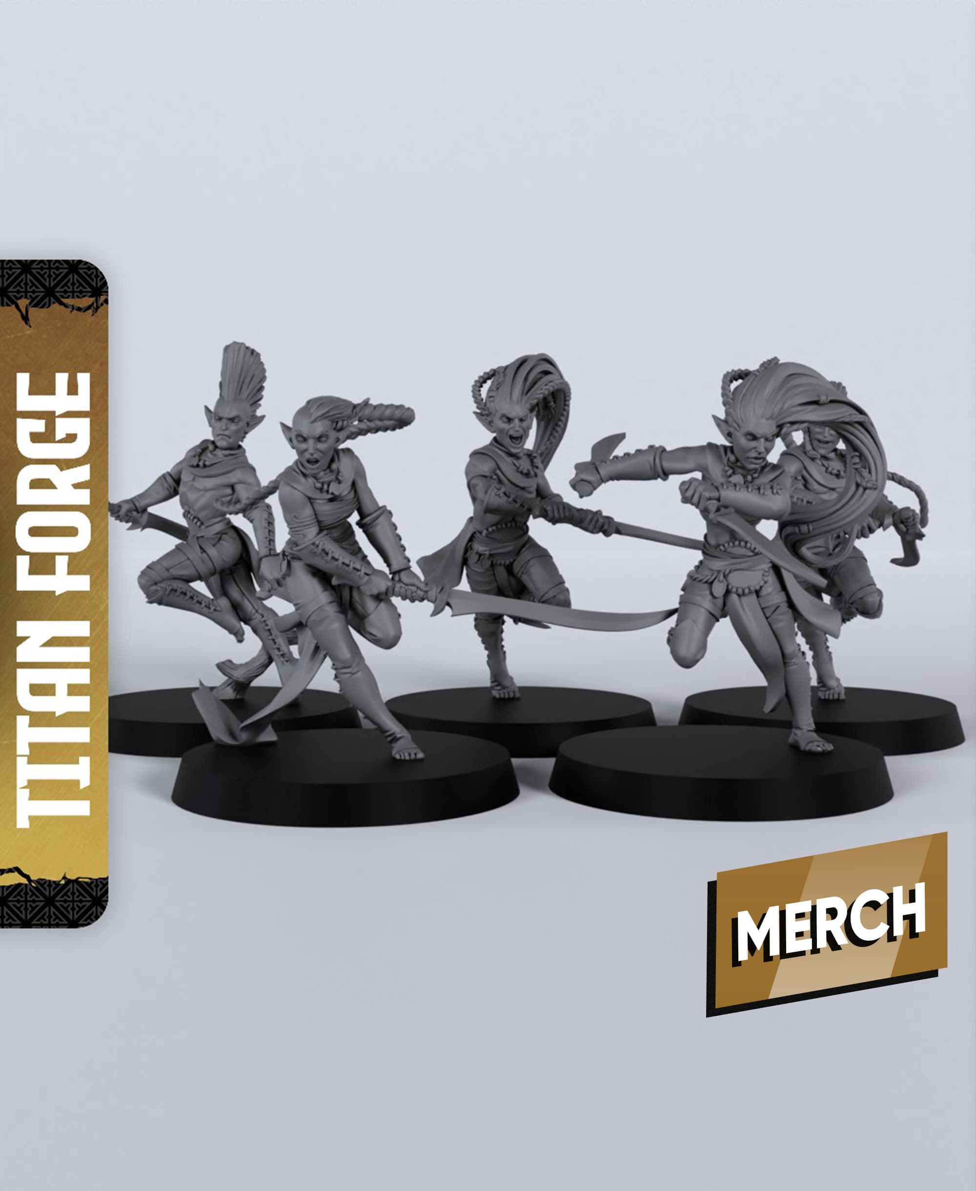 Blade Dancers - With Free Dragon - 5e DnD Inspired for RPG and Wargamers 3d model