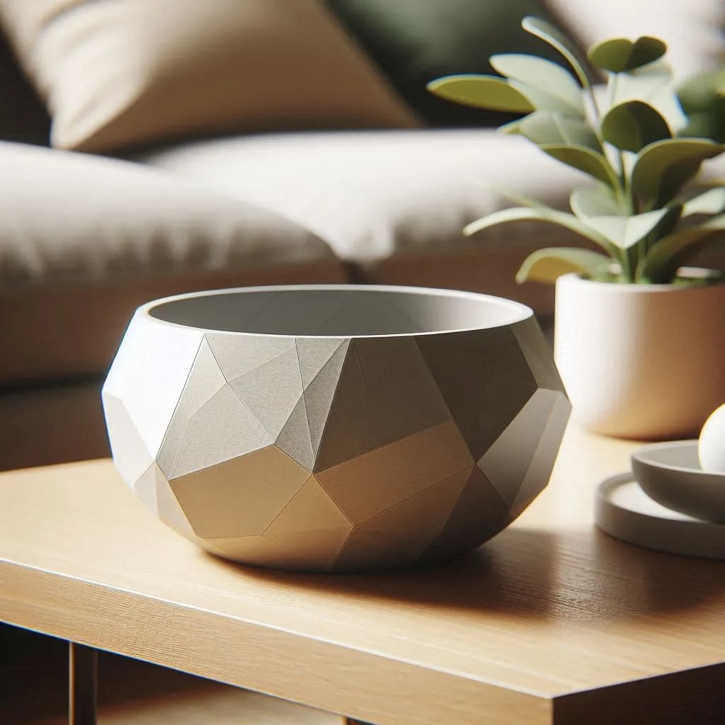 Low Poly Designer Bowl "Pressed Diamond" 3d model