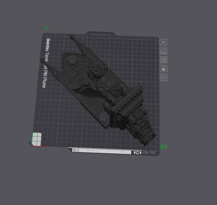 gothic winged corbel 3d model