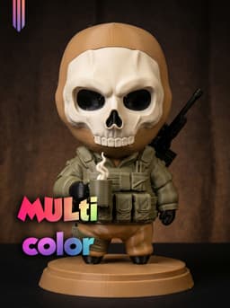 Ghost Chibi 3MF | Gaming Figure Multi-Color | FDM 3d model