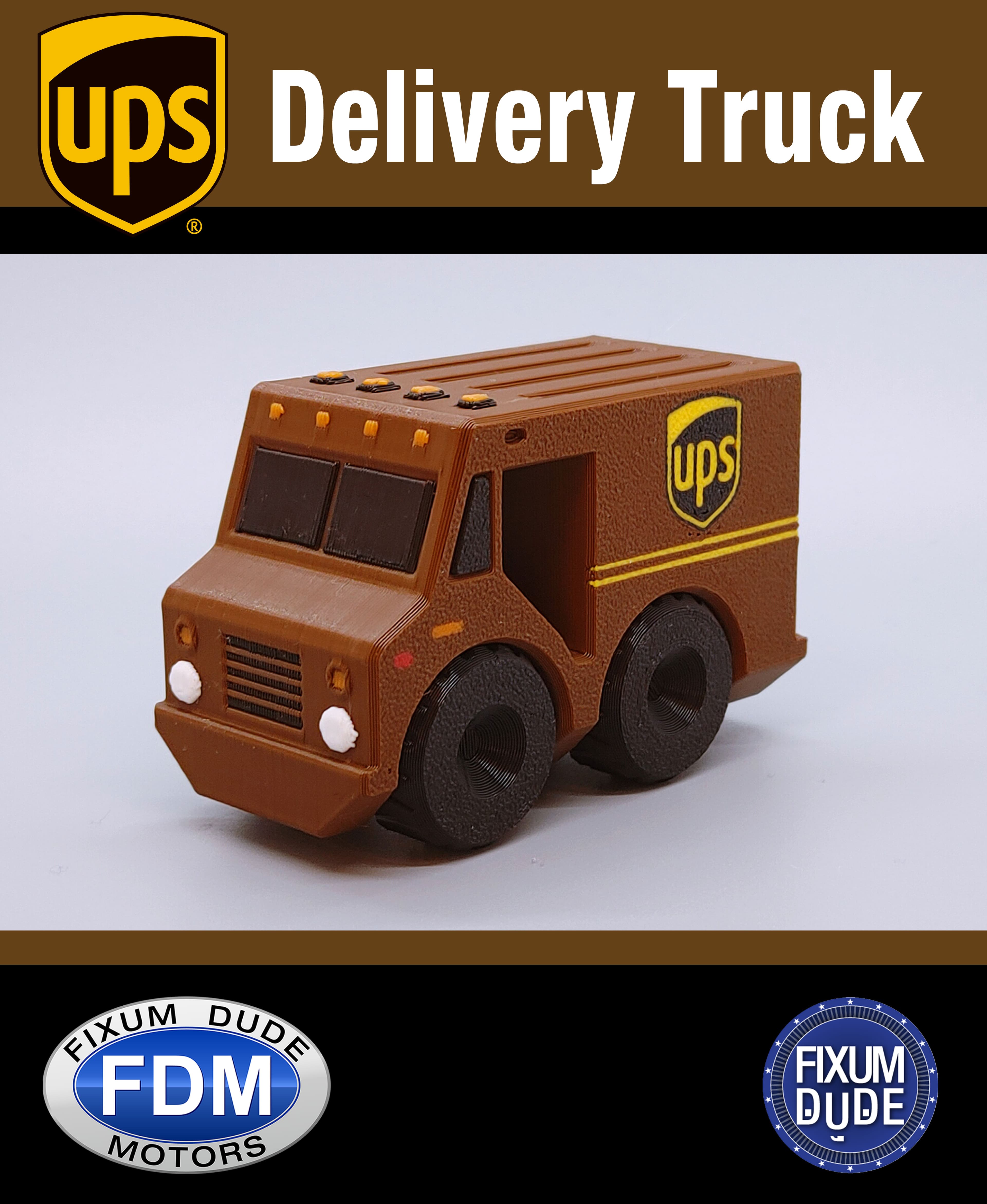 Fixum Dude Motors PIP UPS Delivery Truck 3d model