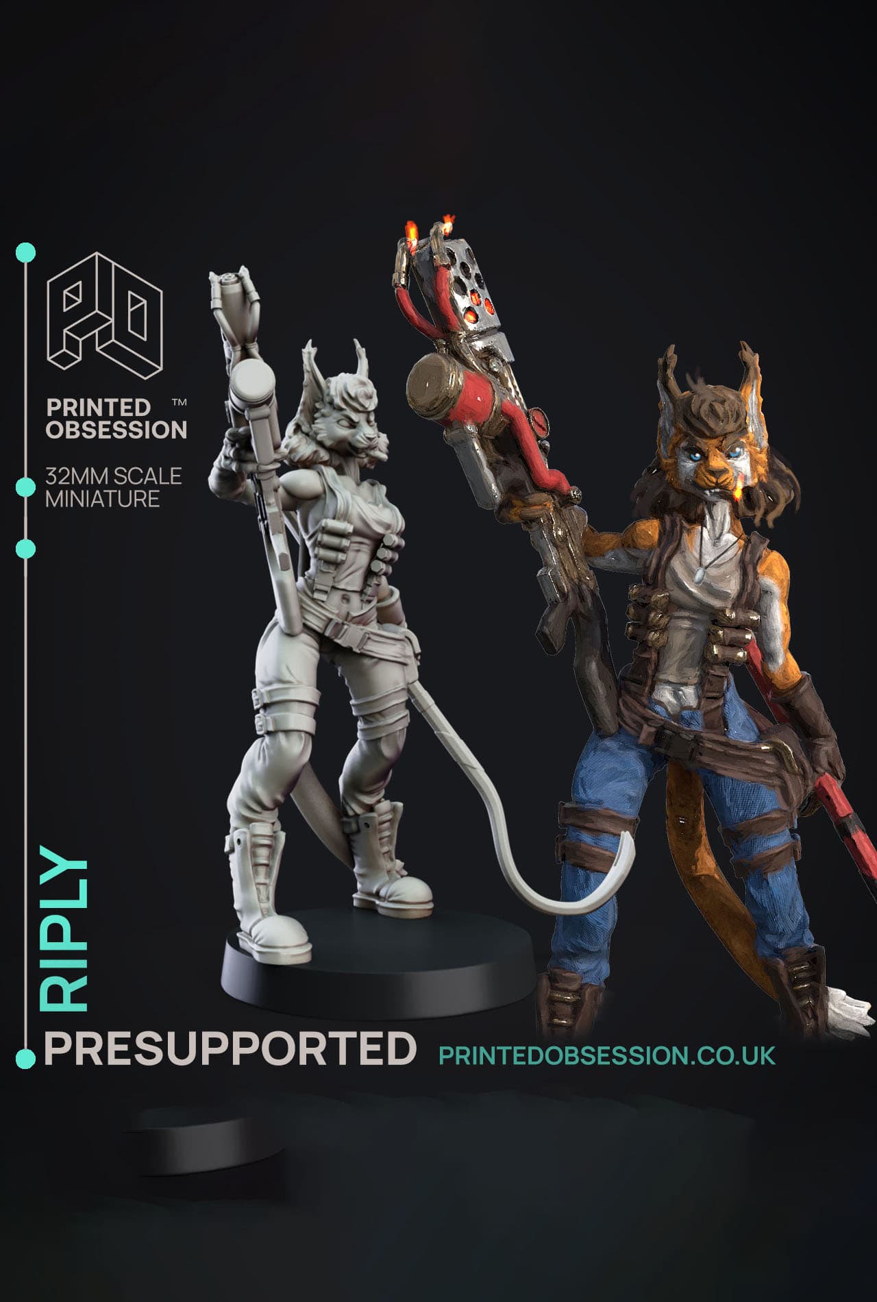 Riply Jones - Creatures from behind the Veil - PRESUPPORTED - Illustrated and Stats - 32mm scale 3d model