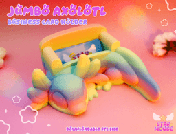 Jumbo Axolotl Business Card Holder + Axolotl Sticker 3d model