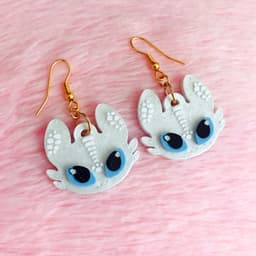 Toothless / Light Fury Earrings 3d model