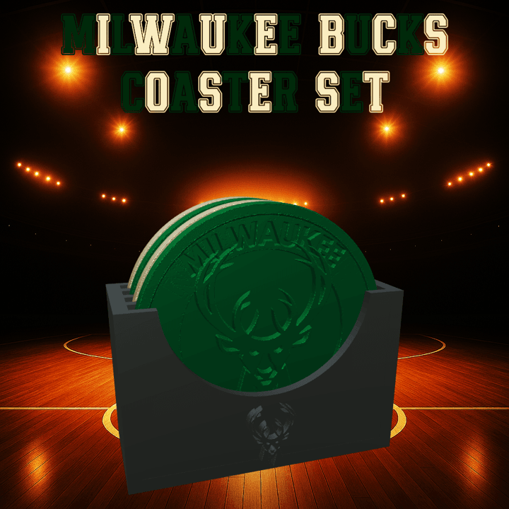 Milwaukee Bucks Coaster Set (NBA) 3d model