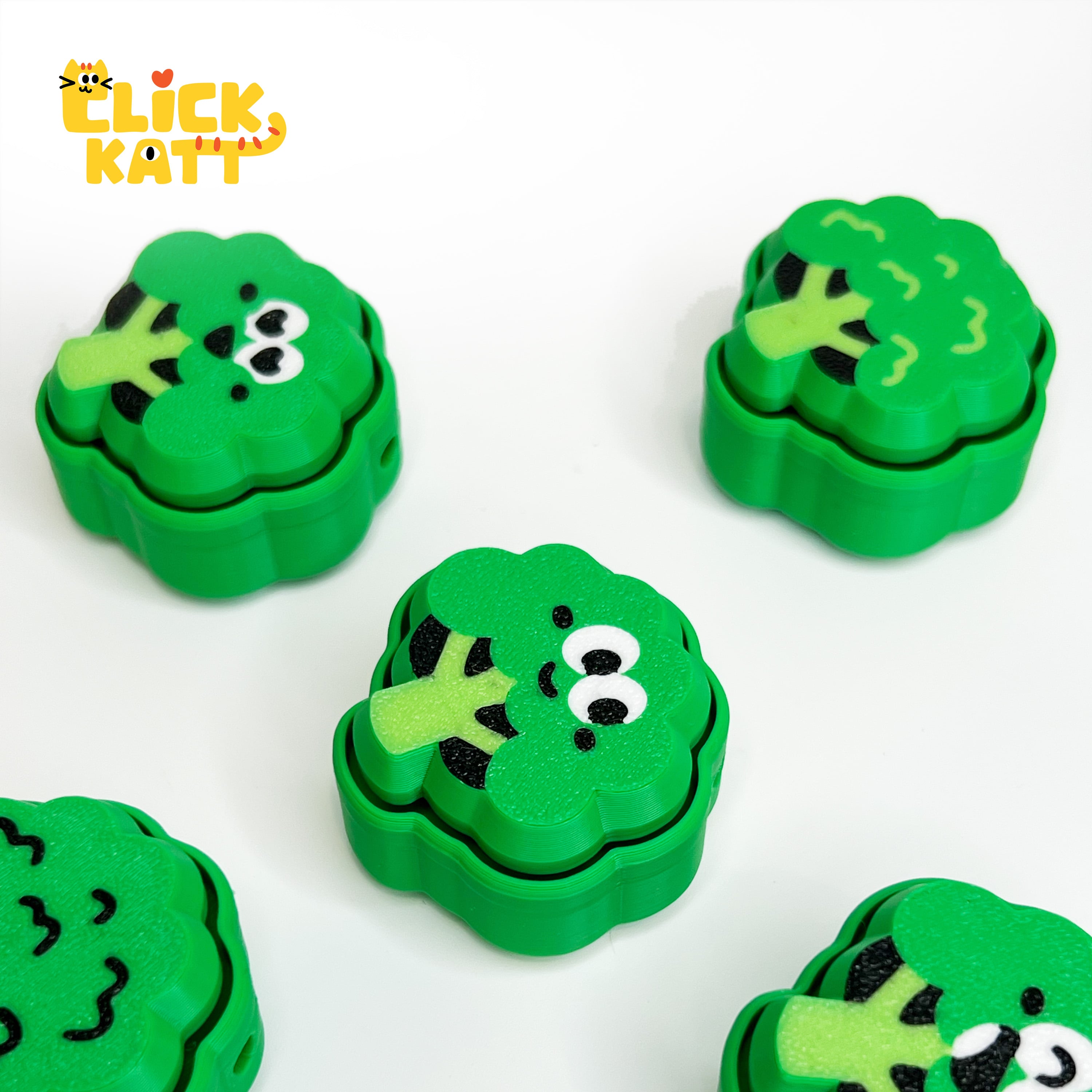 Broccoli - Clicker Fidget Toy Keychain 3d model