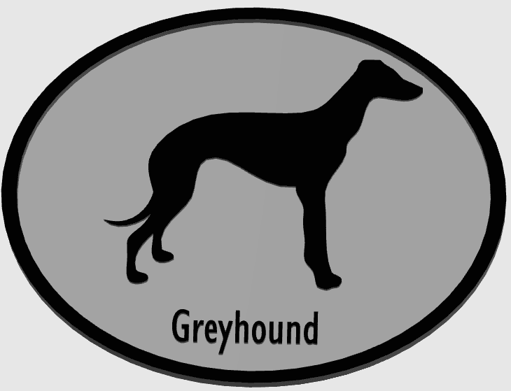 Greyhound Dog Breed Plaque 3d model