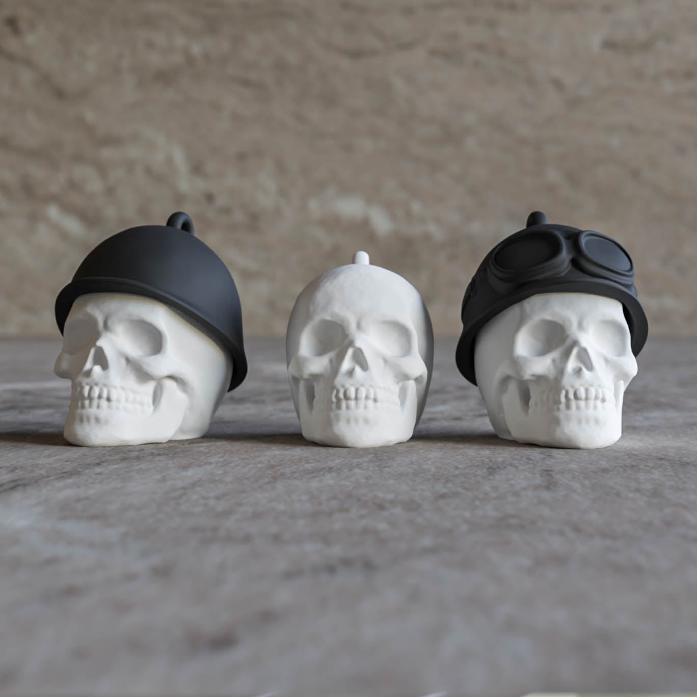 Skull Biker Keychain 3d model