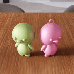 Cute Stylized Bird Figurines & Keychain Accessory 3d model