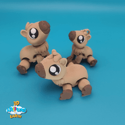 Cute Furry Capybara 3d model