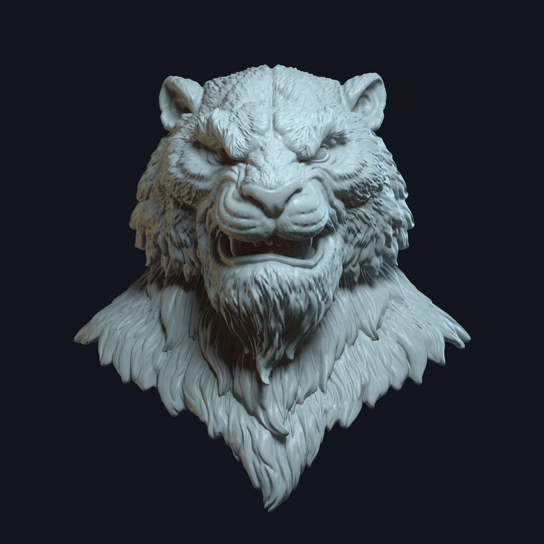 Tiger_Action Figue Head 3d model