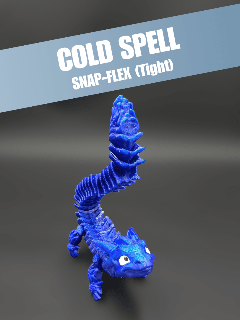 Cold Spell, Winter Dragon - Articulated Dragon Snap-Flex Fidget (Tight Joints) 3d model