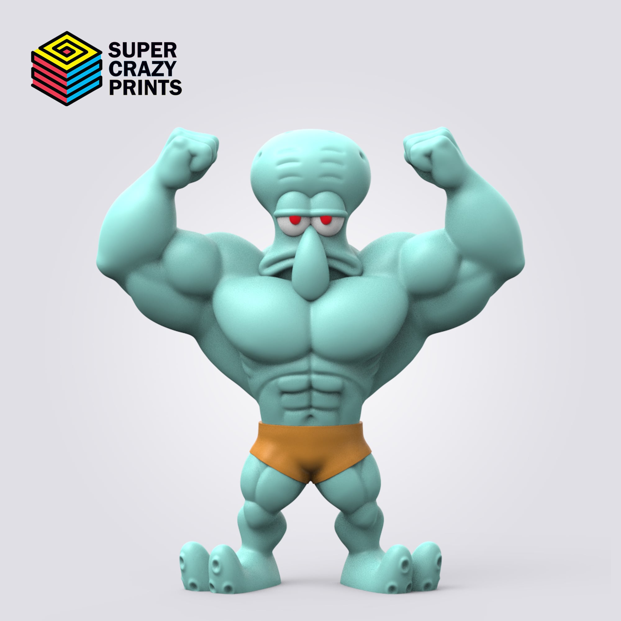 Muscular Squidward 3d model