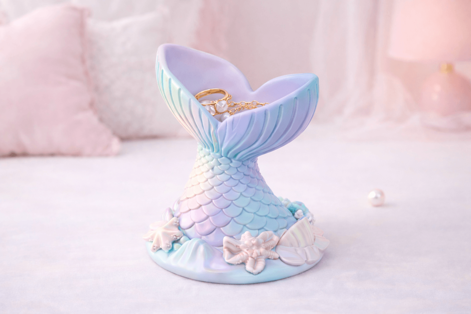 Mermaid Tail Trinket Dish.stl 3d model