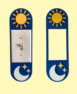Sun and Moon Light Switch Backer 3d model
