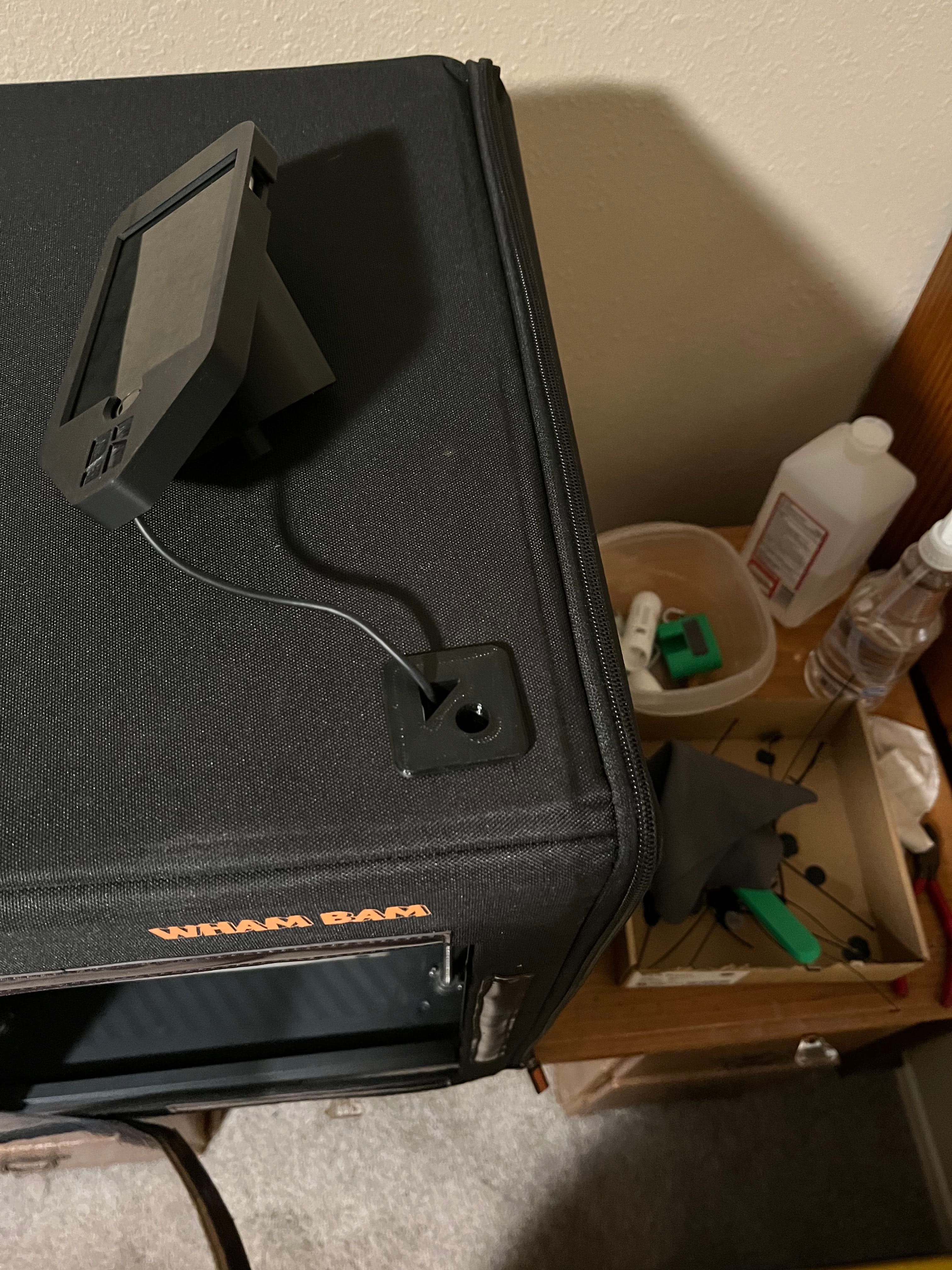 Grommets mount iphone case to Bambu P1 series with a Wham Bam HotBox 3d model