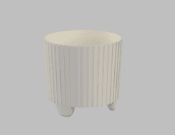 Small Stylish Plant Pot - Vertical Lines 3d model