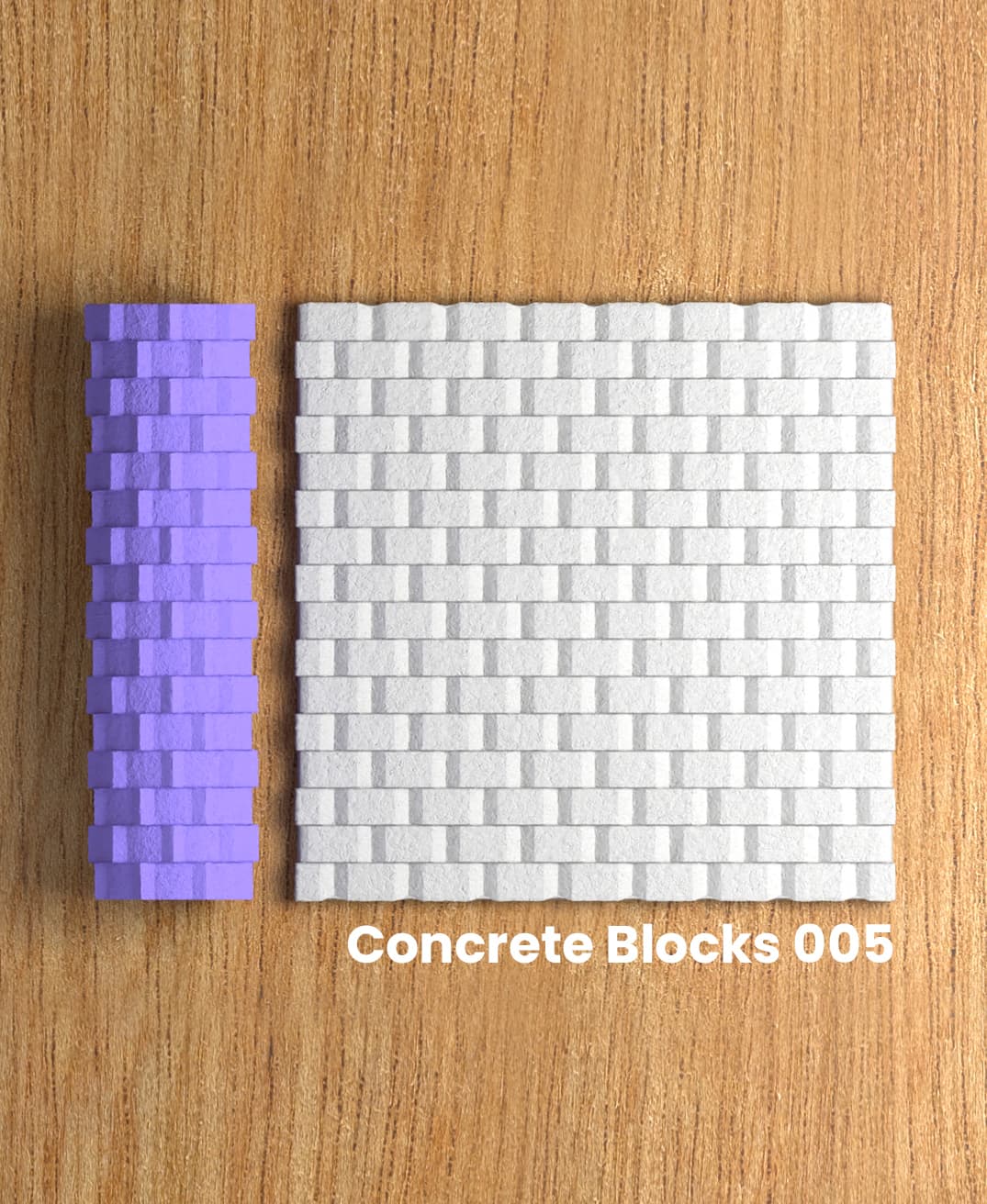 Collection SpringGreen | Concrete Blocks 005 | Polymer Clay Seamless Texture Roller 3d model