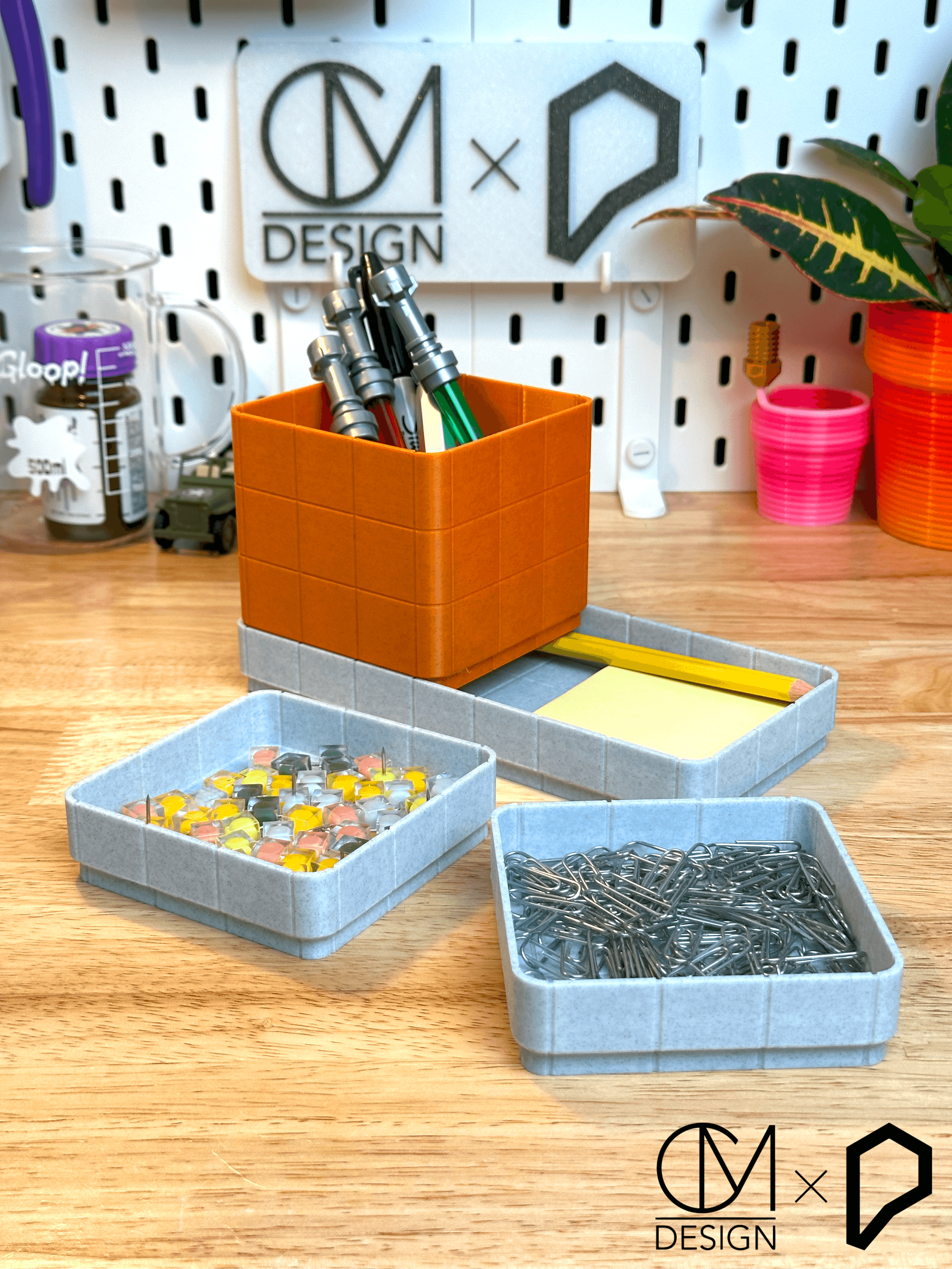 Stackable Tile Desk Organizer 3d model
