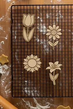 Flower Set Cookie Cutter, Biscuit Cutter 3d model