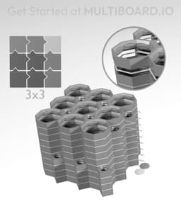 3x3 Legacy Tiles - 3x3 Board - Multi-Material Stack 3d model