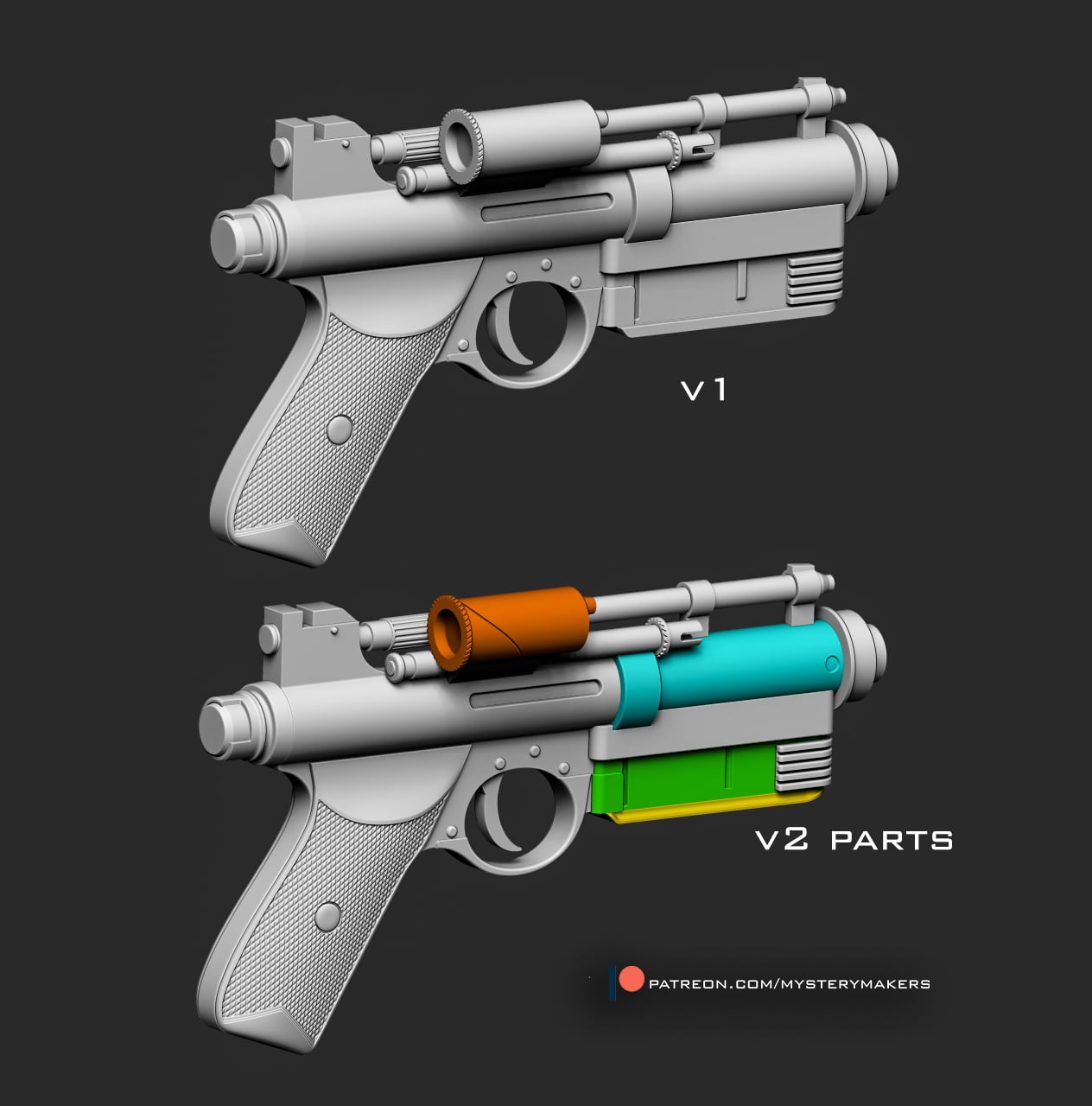 Kenobi blaster 3d model