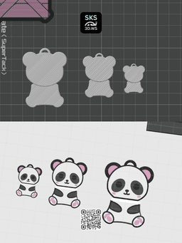 Panda Wiggle Keyring Free File 3d model
