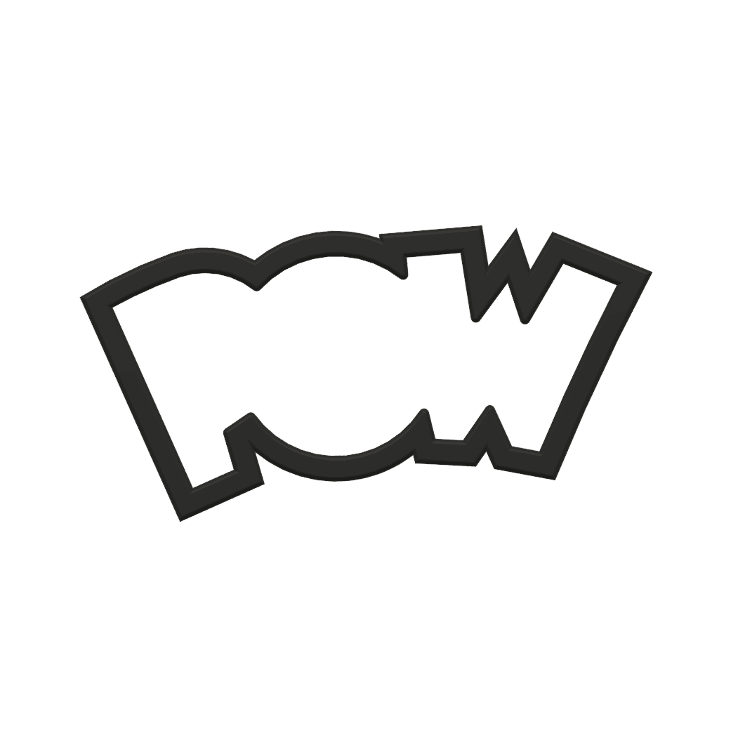 POW Text Cookie Cutter STL File - 4 inches 3d model