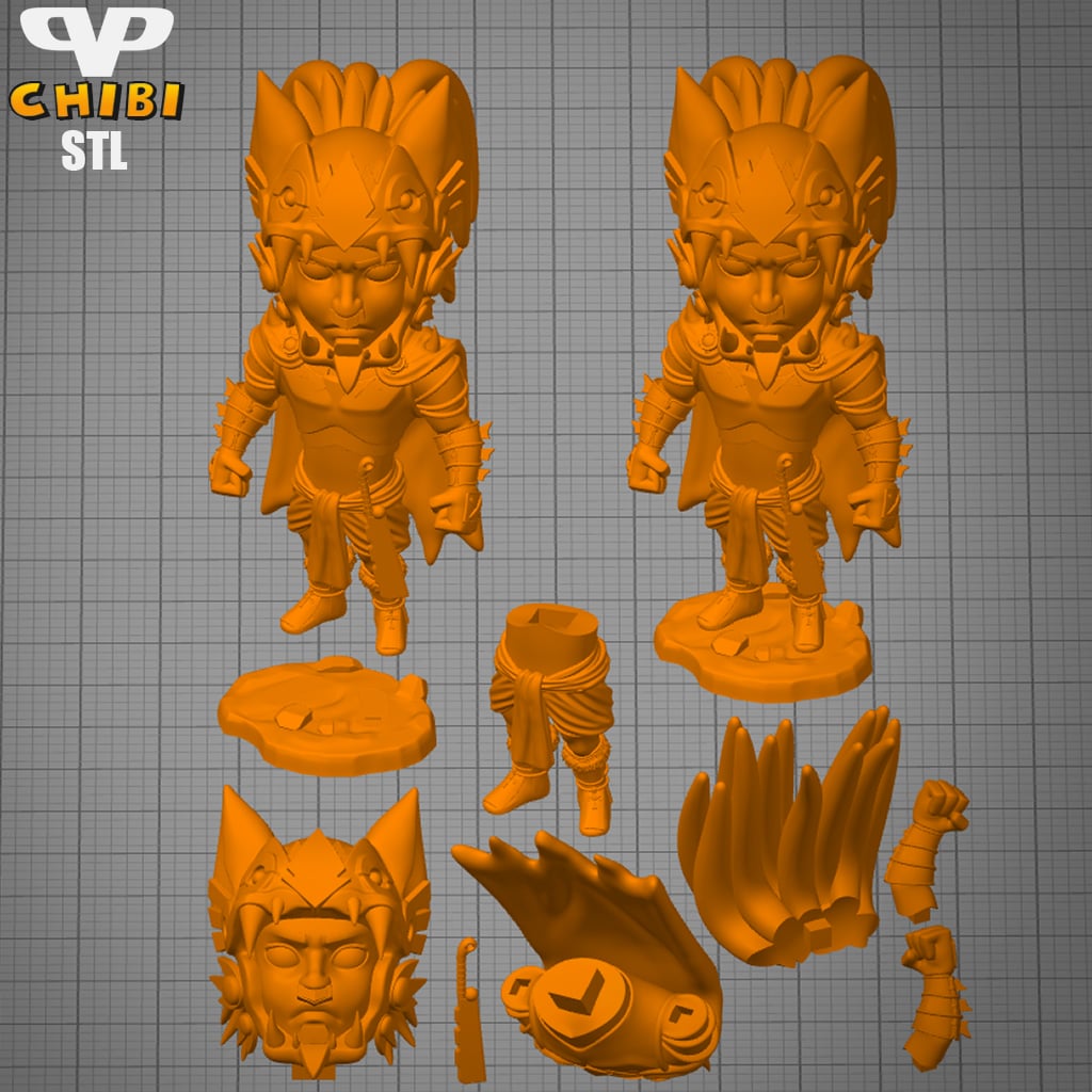 Batman Azteca Chibi STL for 3D Printing ChibiSTL 3DXM 3d model