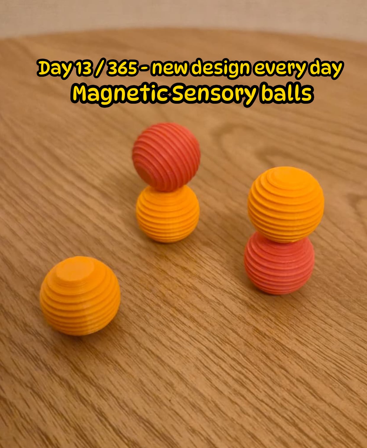 Magnetic Sensory Balls – Modular Fidget Toy with Hidden Magnets 3d model