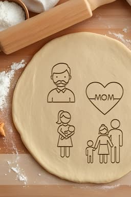 Family Set Cookie Cutter, Biscuit Cutter 3d model
