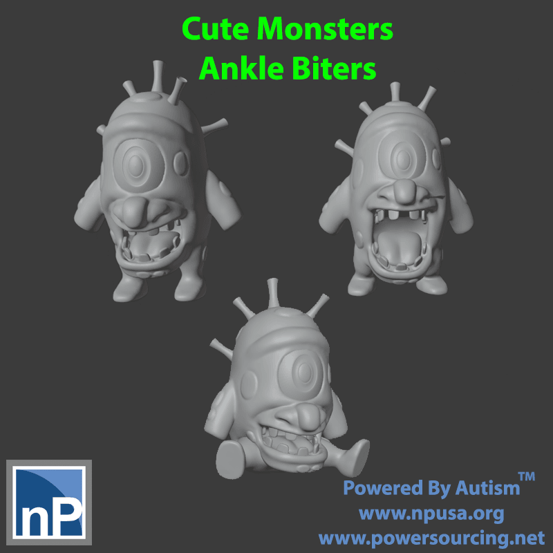 Cute Monsters (Ankle Biters) 3d model