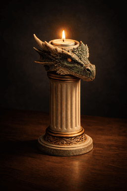 Dragon Head Candle Holder STL 3d model