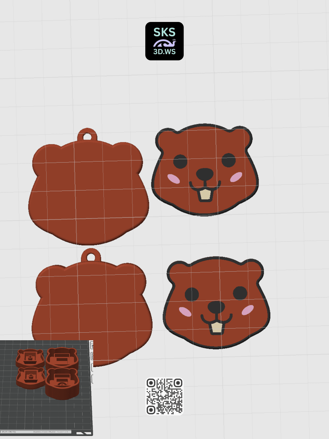 Beaver Mechanical Keycap Clicker 3d model
