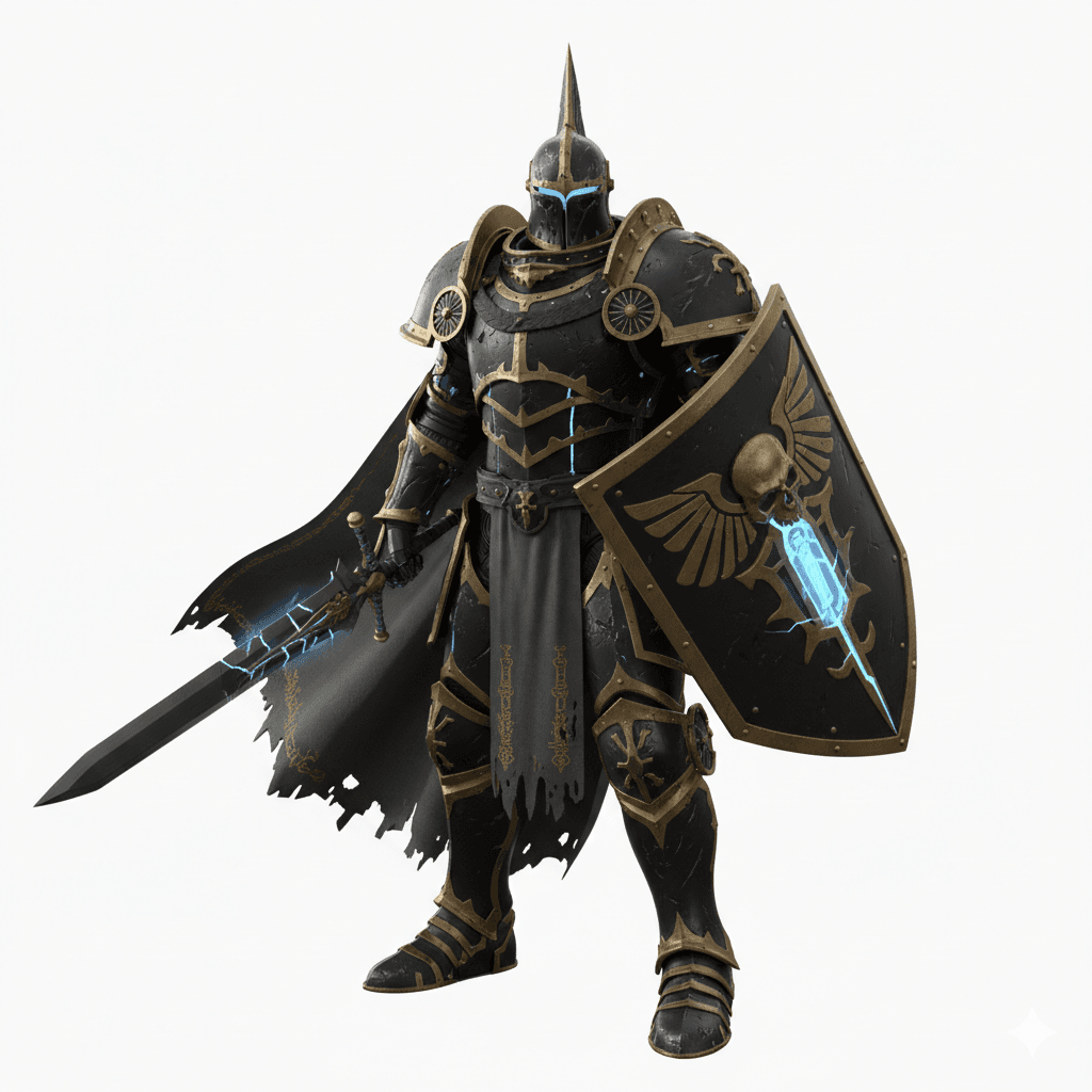 Black Reliquary Gothic Knight Warrior 3d model