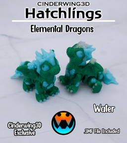 Water Dragon - Hatchling 3d model