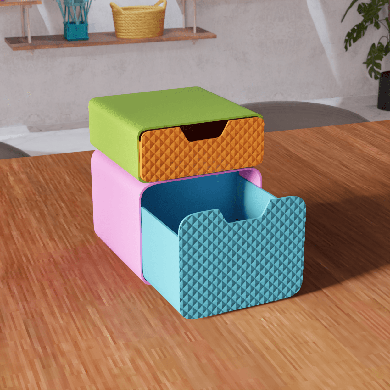 Modular Stackable Storage System 3d model