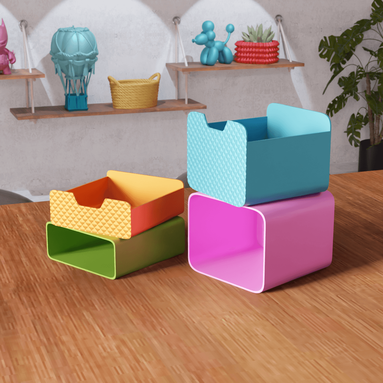 Modular Stackable Storage System 3d model