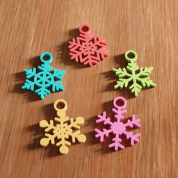 Snowflake Christmas Ornament Set 3d model