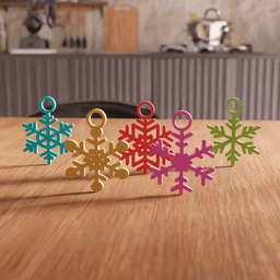 Snowflake Christmas Ornament Set 3d model