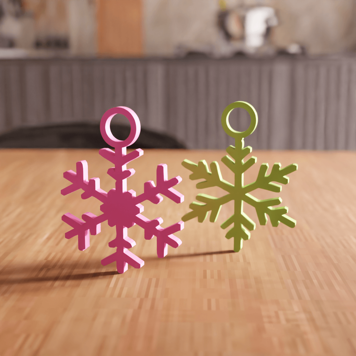 Snowflake Christmas Ornament Set 3d model