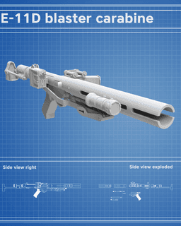 E-11D Blaster Carbine - Star Wars 3d model